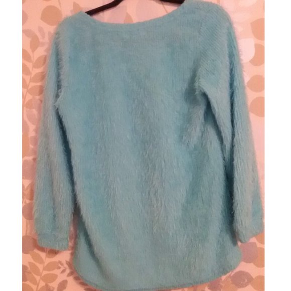 Turquoise Sweater Sz L - Picture 2 of 3